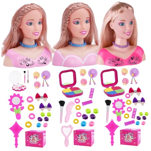Cadeaux pour filles originaux : lot de têtes de poupée pour la coiffure et la beauté créative