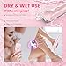 YZDJQX Bikini Trimmer for Women-2 in 1 Dual Head Electric Razors,IPX7 Waterproof Bikini Electric Shaver,Dry & Wet Use Painless Bikini Shaver,Pubic Hair Trimmer for Private Area & Body Hair, Pink