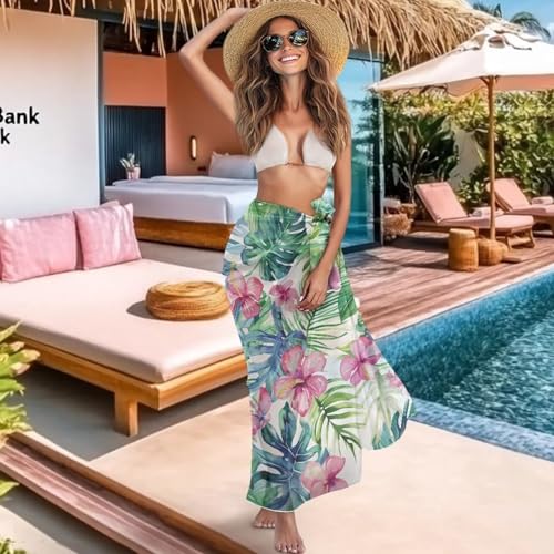Swimsuit Coverup for Women Semi-Sheer Chiffon Sarong Bikini Wrap Skirt Lightweight Bathing Suit Cover Up3