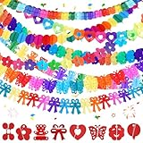 Bunt Girlande Papier, 8 STK Geburtstagsgirlande Karneval...