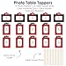 Big Dot of Happiness Red Graduation Photo Display Centerpiece Kit - 15 Double-Sided Photo Table Topper Sticks, Vertical and Horizontal 4x6 Picture Holders, DIY Party Decoration Set