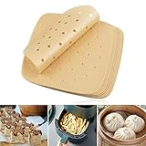 JLJLcio Air Fryer Parchment Paper 200pcs 7.5 Inch Air Fryer Liners round/square,Premium Perforated Parchment Paper Compatible with Philips for Air Fryer Steaming Basket and More (Square)