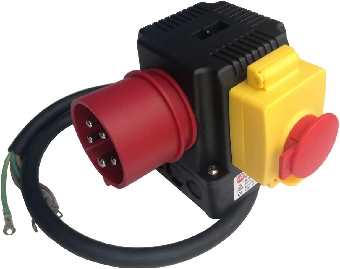 Elektromagnetische Schalter, Drucktastenschalter, Magnetschalter, KOA1L 2-in-1 multifunktionaler 230/400 V 12 A (8 A) magnetischer Not-Aus-5P-Industriesteckdosenstecker mit wasserdichter Abdeckung