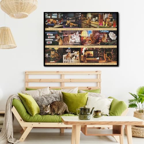 Ppuzzling Vintage Cat Jigsaw Puzzles 1000 Pieces thumb #6