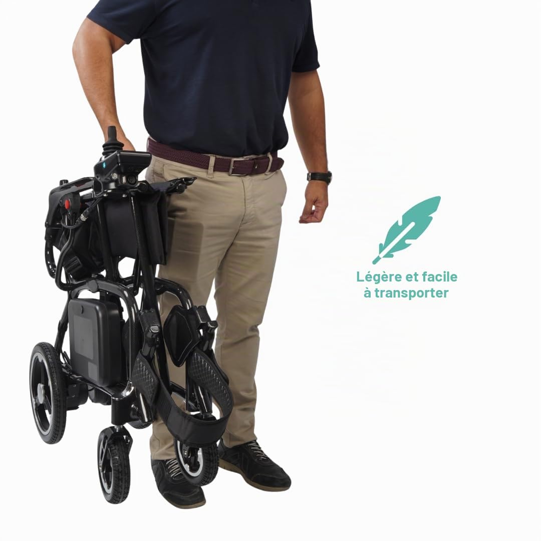 Fauteuil roulant électrique pliant ultraléger en fibre de carbone 10.8kg MAS Mobility Aid Social Marque espagnole Le fauteuil roulant électrique pliant ultraléger de qualité et avec garantie 100%