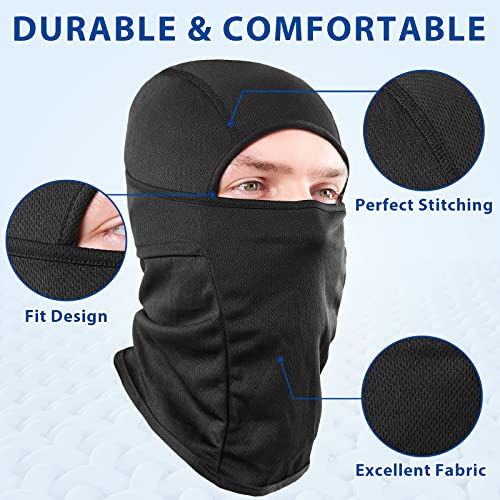 Sheverch Balaclava Face Mask Men Women Shiesty Ski Mask Breathable Uv Protection Football Riding Motorcycle Cycling Black #TOP2