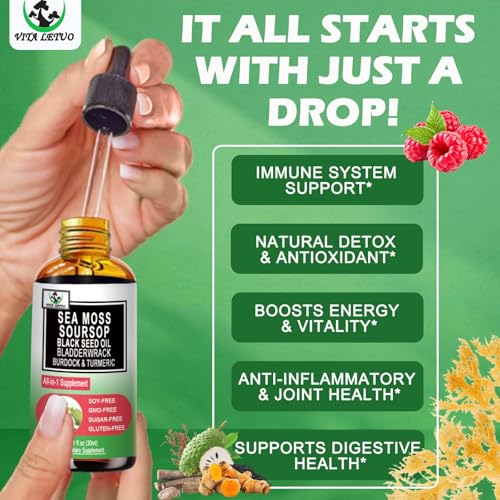 Vita Letuo Sea Moss + Soursop + Black Seed Oil Liquid Drops (30 servings) — view 3