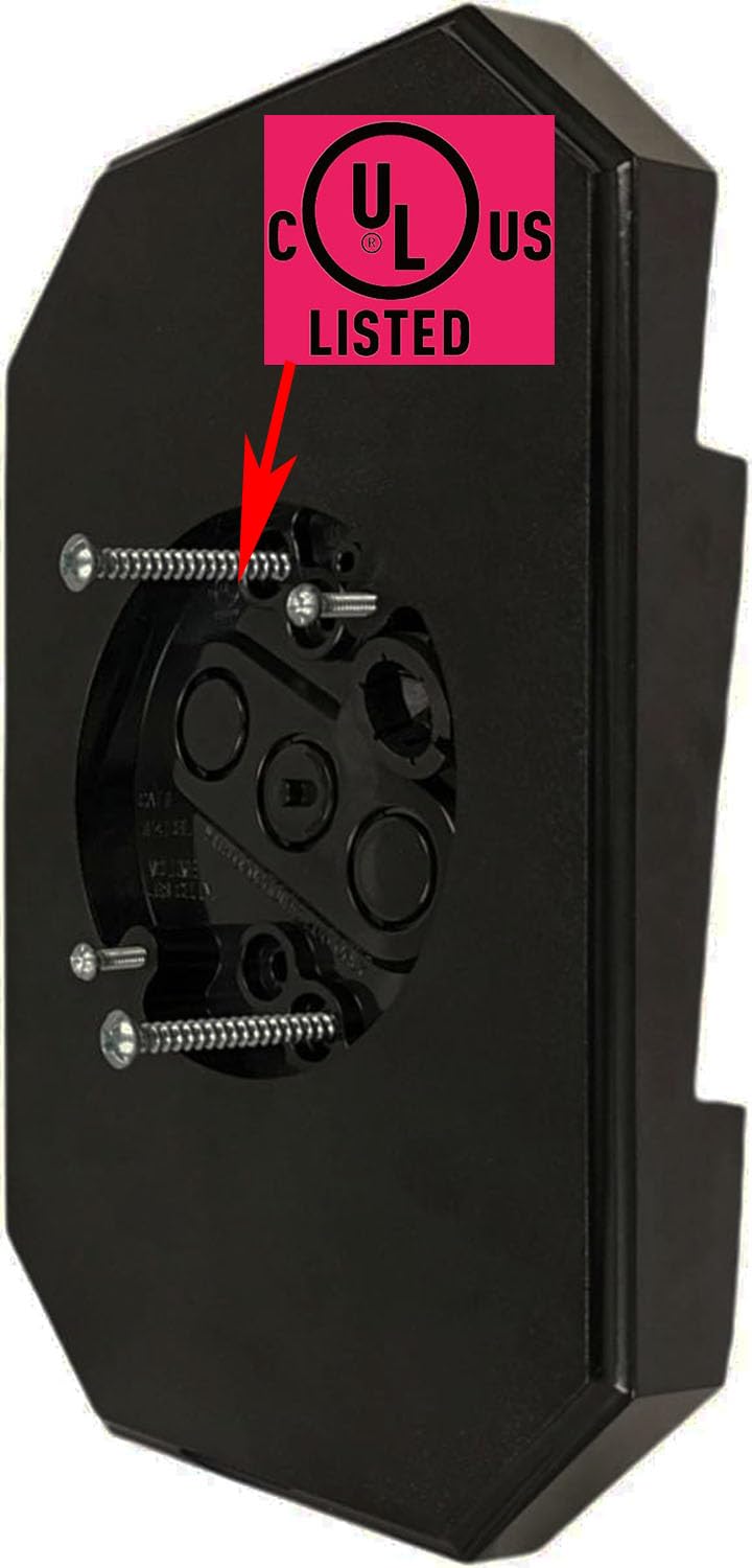 iMBAPrice 8141DBL-BK Black Siding Mounting Kit UL Listed Outdoor Light Mounting Block with Built-in Electrical Box for 1/2-Inch Double 4-Inch Lap Siding, 1-Pack