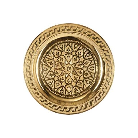 Orientalisches rundes Tablett aus Messing Mehdia 25cm Deko Gold Cover