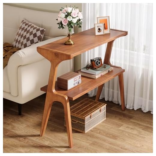 Tribesigns 2-Tier Solid Wood Side Table