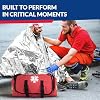 First Responder Trauma First Aid Kit Bag Fully Stocked Emergency Medical Kit for Workplace, Vehicle & Home OSHA & ANSI Compliant Portable Red