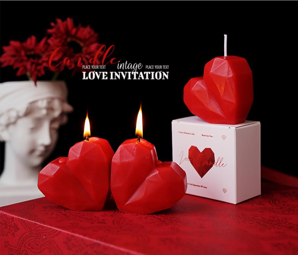 2 candele profumate a forma di cuore per San Valentino, realizzate a mano, per San Valentino, matrimoni, anniversari, compleanni, decorazioni per la casa