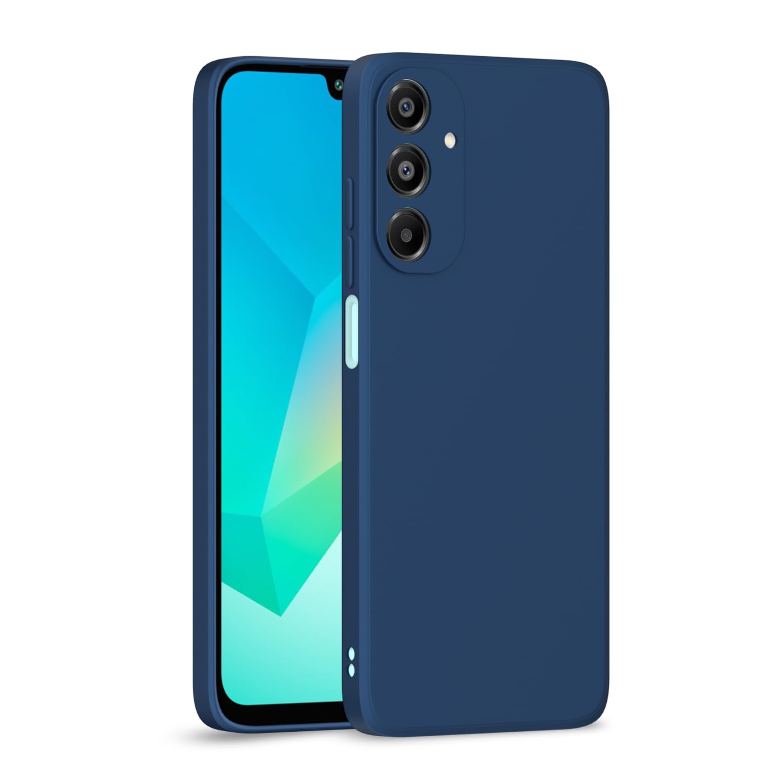 Amazon Basics Back Cover for Samsung Galaxy A16 5G | Shockproof | Soft Matte Liquid Silicone | Camera Protection Bumper Case (Blue)