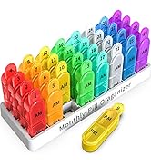 Monthly Pill Organizer 2 Times a Day, one Month Pill Box AM PM, 30 Day Pill Case Small Compartmen...