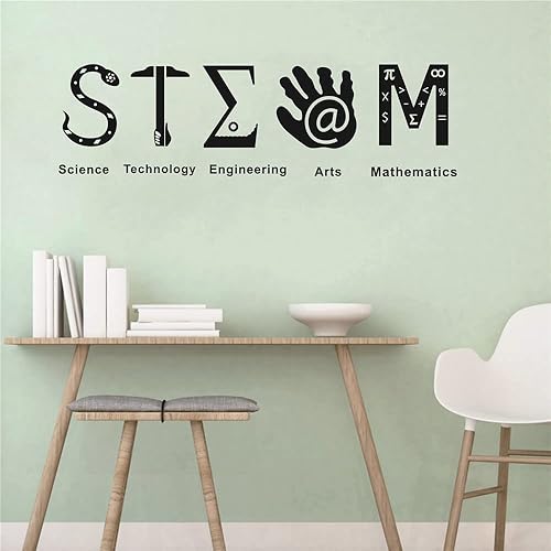 Decoración de aula de escuela, calcomanía de pared de vapor para niños, sala de estudio, ciencia, tecnología, ingeniería, matemáticas, vinilo