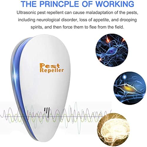 LEOP Ultrasonic Pest Repeller 4 Pack, Wall Plug-in Electronic Insect Repellent, Indoor Pest Control Devices with Night Light, Anti Mosquitoes, Fleas, Ants, Bed Bugs, Flies, Spider, Wasp (White)