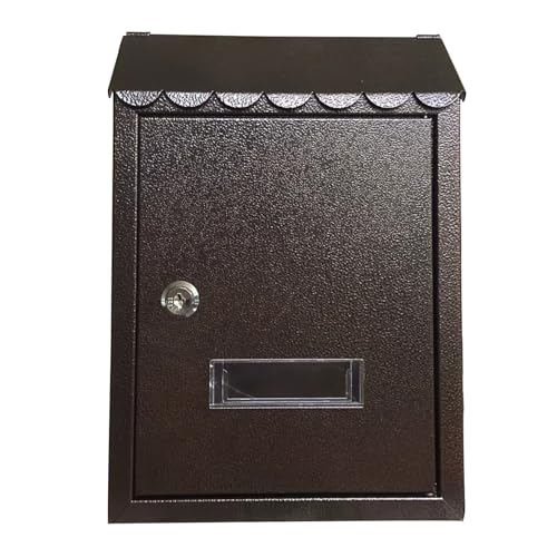 Buzones Grandes de Pared para Exterior, rectangulares con Cerradura, Resistentes a la Intemperie, para jardín, Patio y Oficina (marrón)