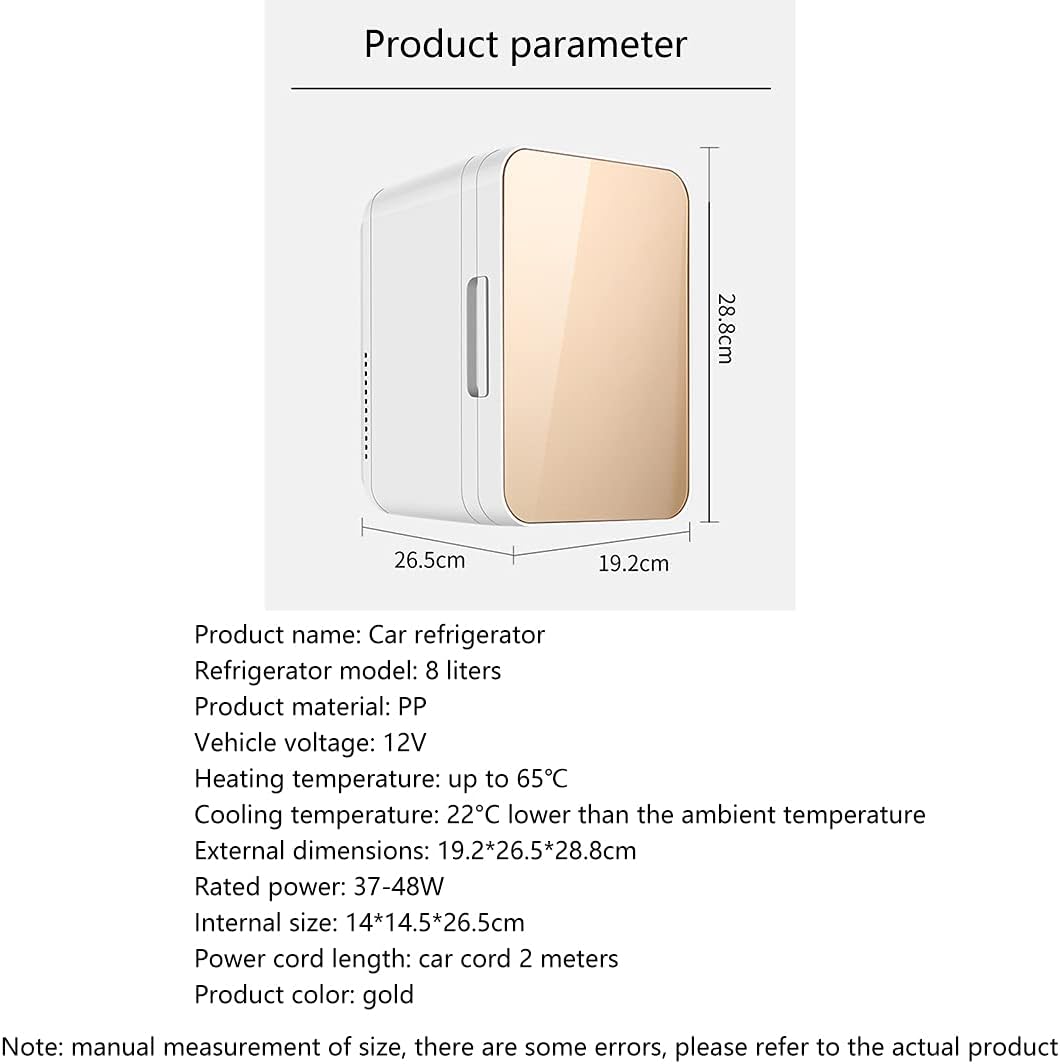 White Mini Portable Refrigerator 8 Liters Skin Care Refrigerator Cooler and Heater Suitable for Car Office Cosmetics