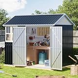 Breezz 6X8FT Outdoor Steel Storage Shed with Clear...