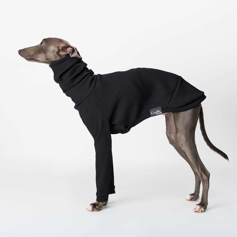 Thermo-Hundepullover für italienische Windhunde, Rollkragen, schmale Passform, weicher Stretch-Pullover für kleine Hunde (M)