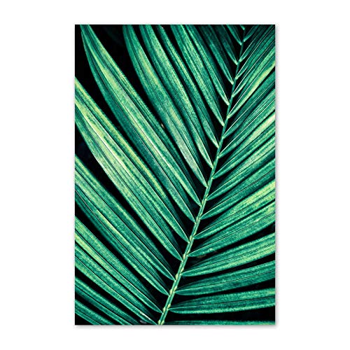 Peinture murale feuilles vertes grand format 3 pièces décor salon - 3