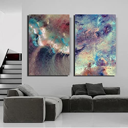 Toile peinture abstrait violet salon déco moderne 70x100cm