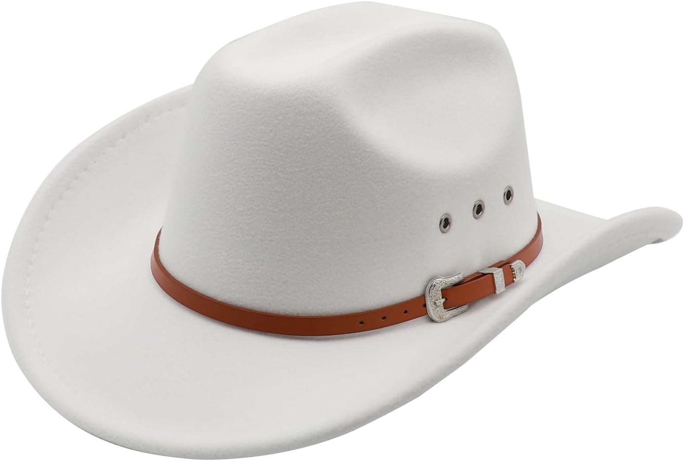 Cowboy Hat for Men Western Cowgirl Hat for Women Unisex Wide Brim Felt Fedora Hats Classic Cowboy Hats with Buckle Belt