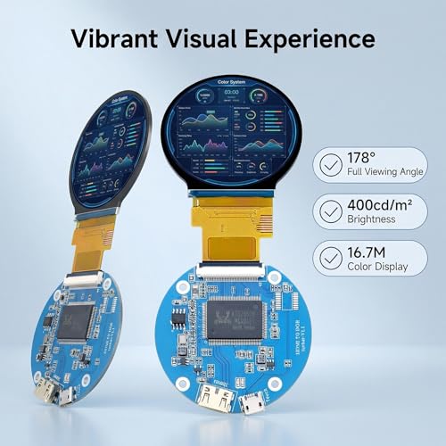 Image of TekGroAml 2.8 inch Mini IPS PC Case LCD Round Display,480x480 330 nits | Circular Screen & mini HDMI Control Board