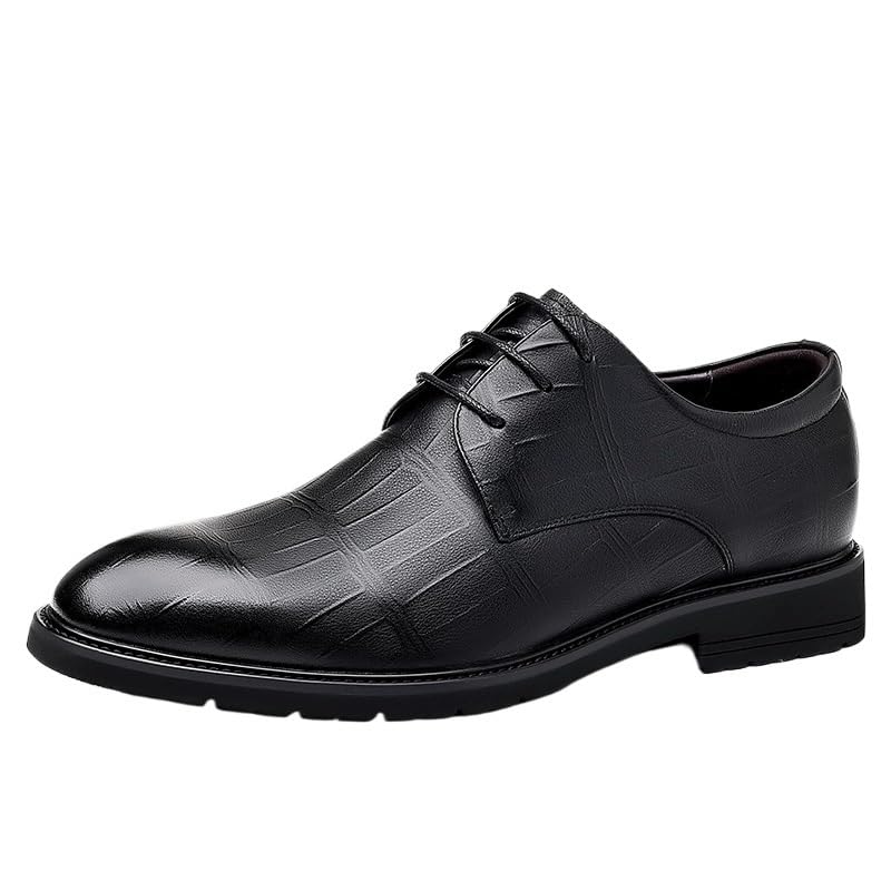 Mens Lace-Up Leather Wedding Groom Shoes Breathable Business Formal Pointed Toe British Style