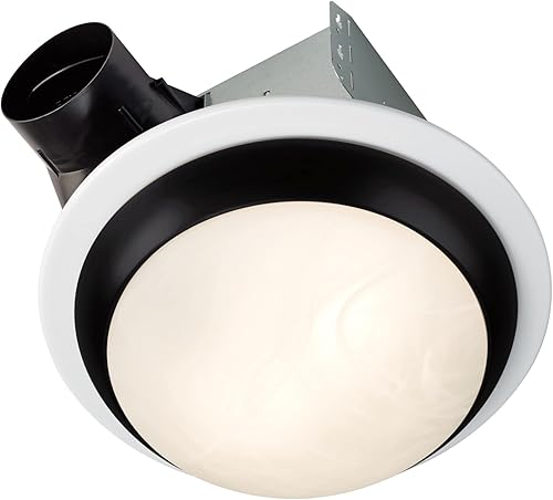 Broan NuTone Roomside Series 80 CFM - Extractor decorativo tradicional para baños, ventilador de baño con luz, negro mate