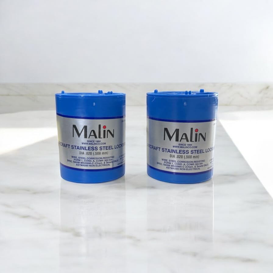 Malin Lock Wire Stanless Steel 0.020 1lb (2-Pack)