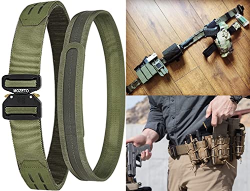 Mozeto Battle Belts Tactical, 2-Ply Quick Release Heavy Duty Usmc War Belt Safelife Defense Duty Belt Pistol Belt For Men #TOP3
