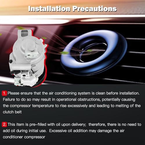 Image of cciyu Air Conditioning Compressor Fit for Honda for Accord 2.4L 2013-2017 | Replaces AC Compressor for Car 197303 Powerful Cooling Quiet Operation Zero Leak Durable Lowers Energy Consumption