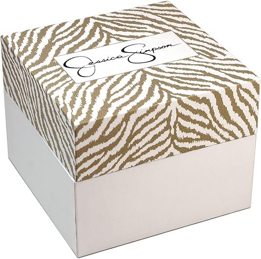 Jessica Simpson Women's Leather Band Watch, Round Faceted Crystal Dial, Classic Quartz Movement, Elegant Dress Watch for Women - Image 7