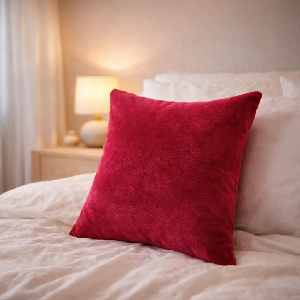Rani Pink Velvet Cushion 12x12 Inch Pack of 6 | Soft Zip Cushion 1
