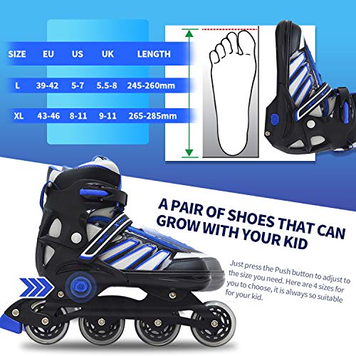 MAXFREE Adjustable Inline Skates, Fitness Roller Skates with High-Performance Wheels for Adults & Teen, Outdoor & Indoor - Thumbnail 2