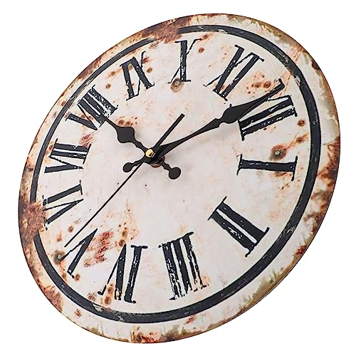 Hemobllo Reloj de Pared Vintage Industrial Rústico Silencioso sin Fácil de...