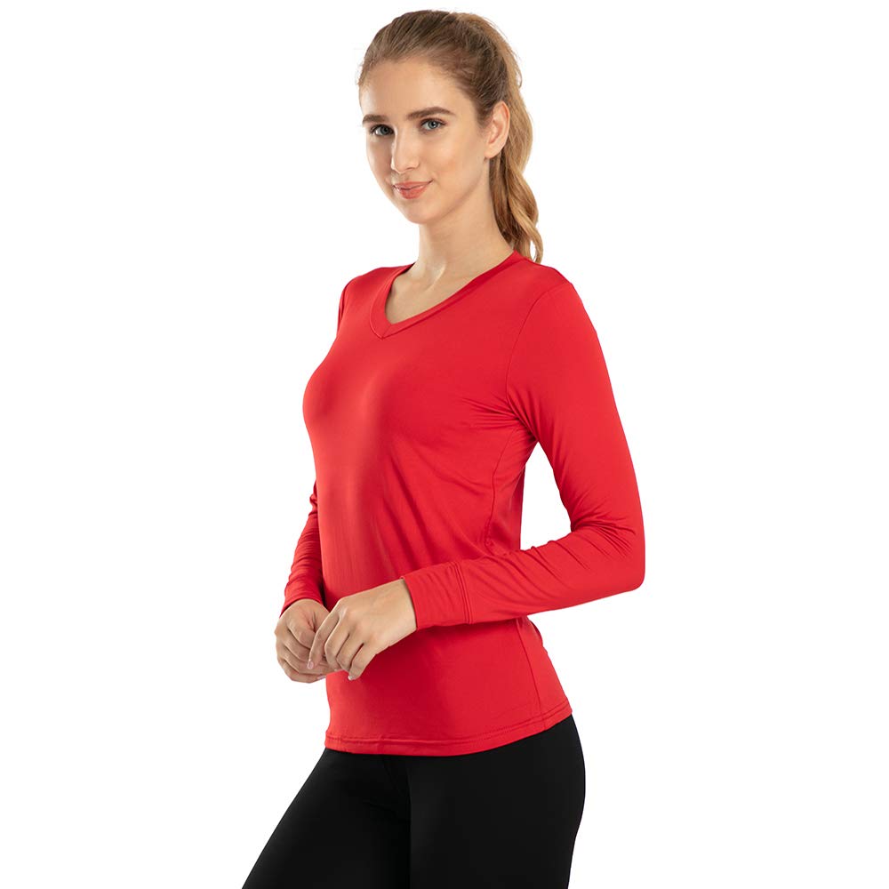 Subuteay Womens Thermal Tops Crew Neck Fleece Lined Shirt Long Sleeve Base Layer Undershirt