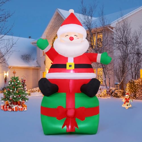 COMIN 7 FT Tall Christmas Santa Claus Inflatables Outdoor Decorations