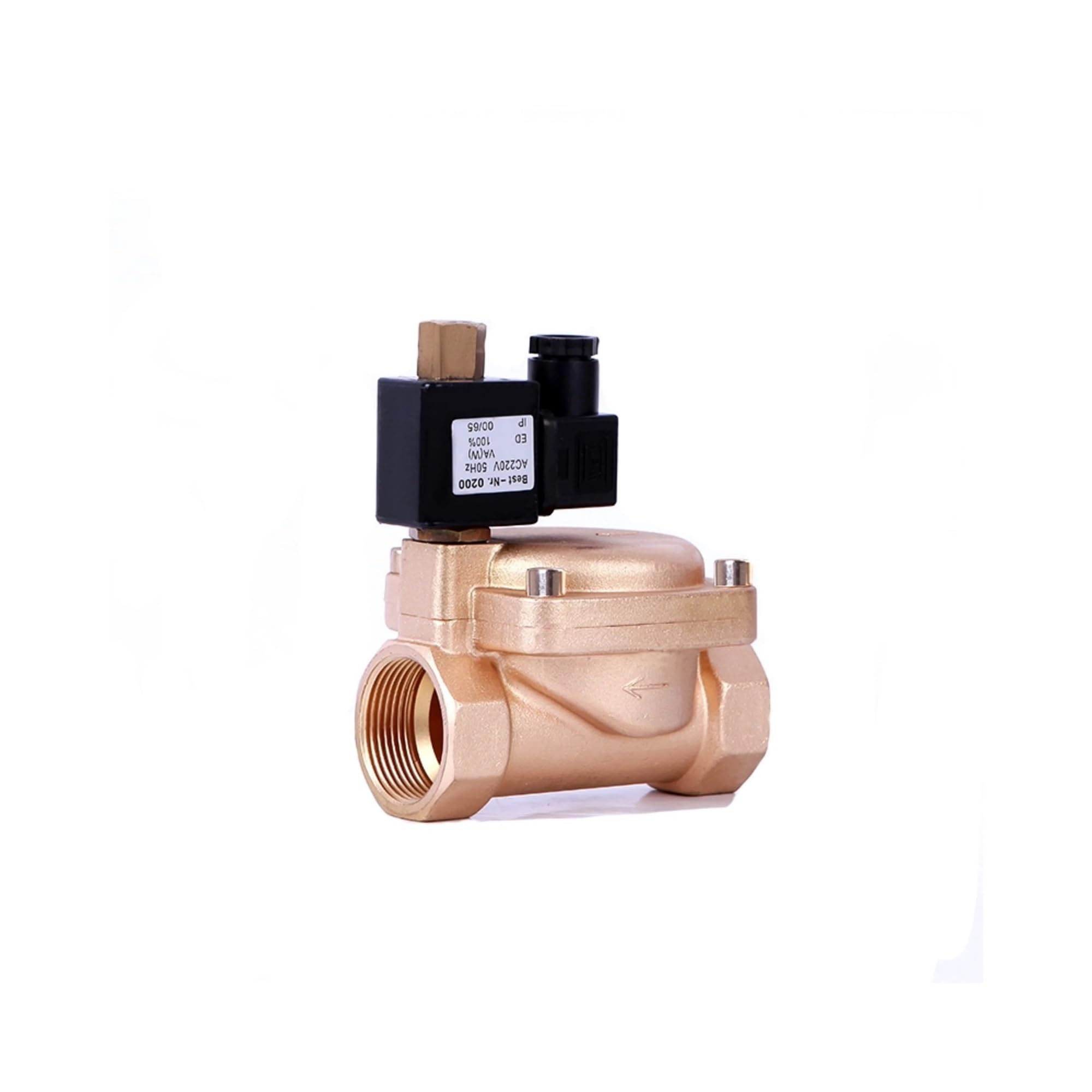 Huuoqiwy Onesize 1'' Normally Open 16Bar Solenoid Valve Pilot Acting 220V Brass High Pressure Solenoid Valve(Dc12)