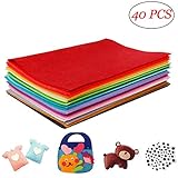 Fieltro de color de 40 colores diferentes: (40 colores diferentes, cada color para 1pc); gruesas y duraderas, no son fáciles de rellenar cuando lo usan.