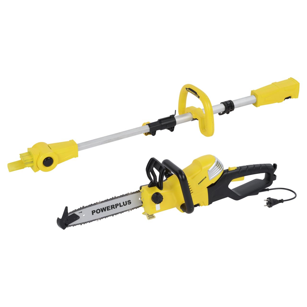 POWER plus elektrische Teleskop-Kettensäge 900W POWXG1032 2 in 1 elektrische Säge mit 300 mm Schwert, automatischer Kettenschmierung, Gartengeräte für einfache & anspruchsvolle Gartenarbeit