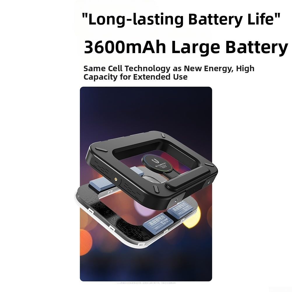 Design compatto materiale portatile dell'ABS della luce dell'anello del LED (con treppiede) | Batteria integrata da 3600 mAh, ricaricabile tramite USB, senza fili, molteplici usi, risparmio di tempo
