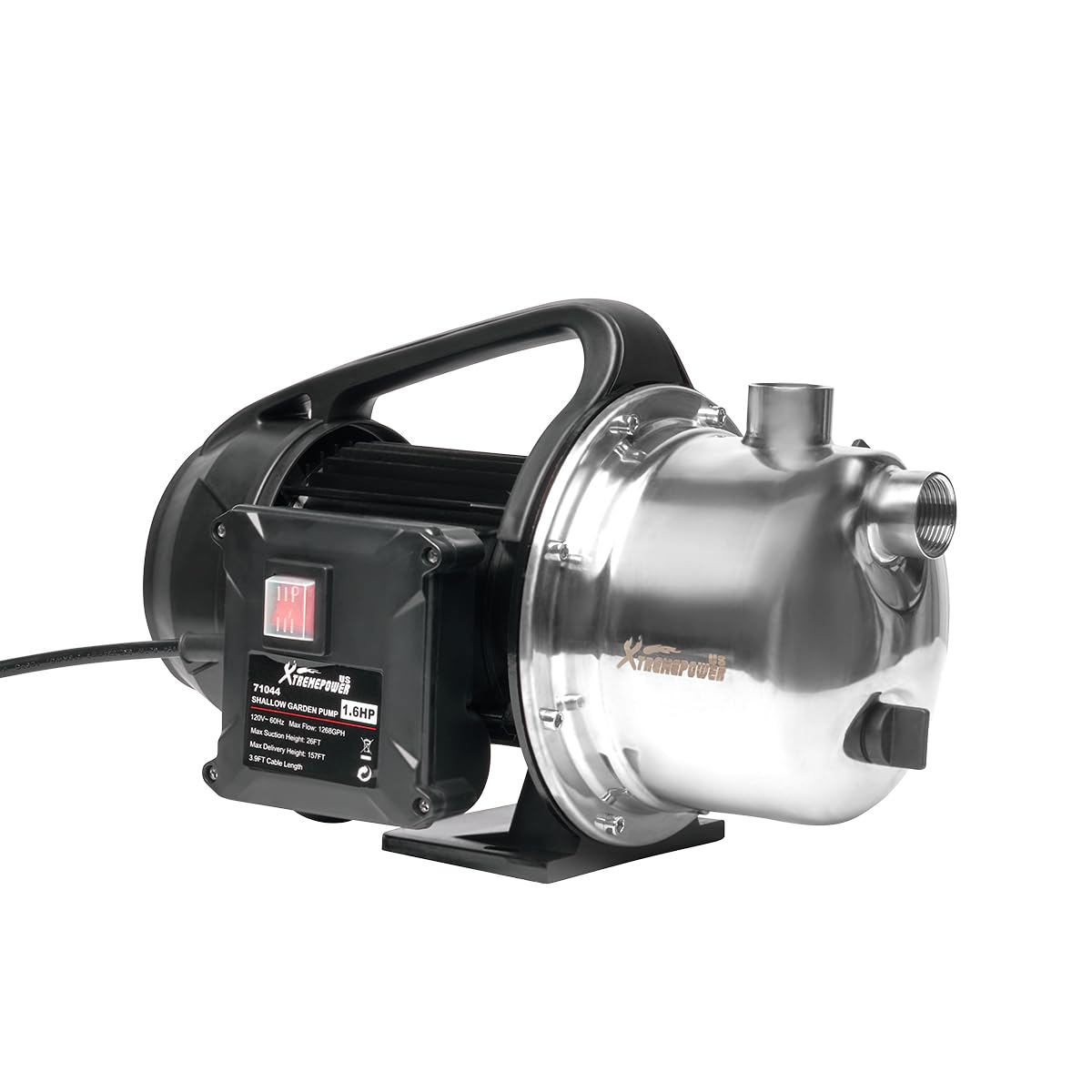 XtremepowerUS 1.6HP Portable Water Transfer Pump 1268GPH Shallow Well Pump Garden Booster Sprinkler Pumps Irrigation Lawn Farm Water Removal