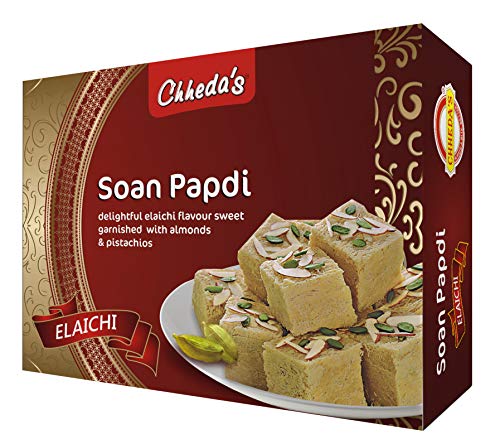 Chheda's - Elaichi Soan Papdi - Flaky Sweets Indian Soanpapdi, Ready to Eat Indian Dessert- 400 Gm - Pack of 1 Chheda's - Elaichi Soan Papdi - Flaky Sweets Indian Soanpapdi, Ready to Eat Indian Dessert- 400 Gm - Pack of 1