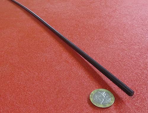 Black Nylon 6/6 Fully Threaded Ro, RH 1/4"-20 x 24 Length 3 Pcs.
