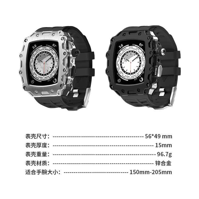 Kit modification Apple Watch boîtier acier et bracelet sport 45mm 44mm - 4
