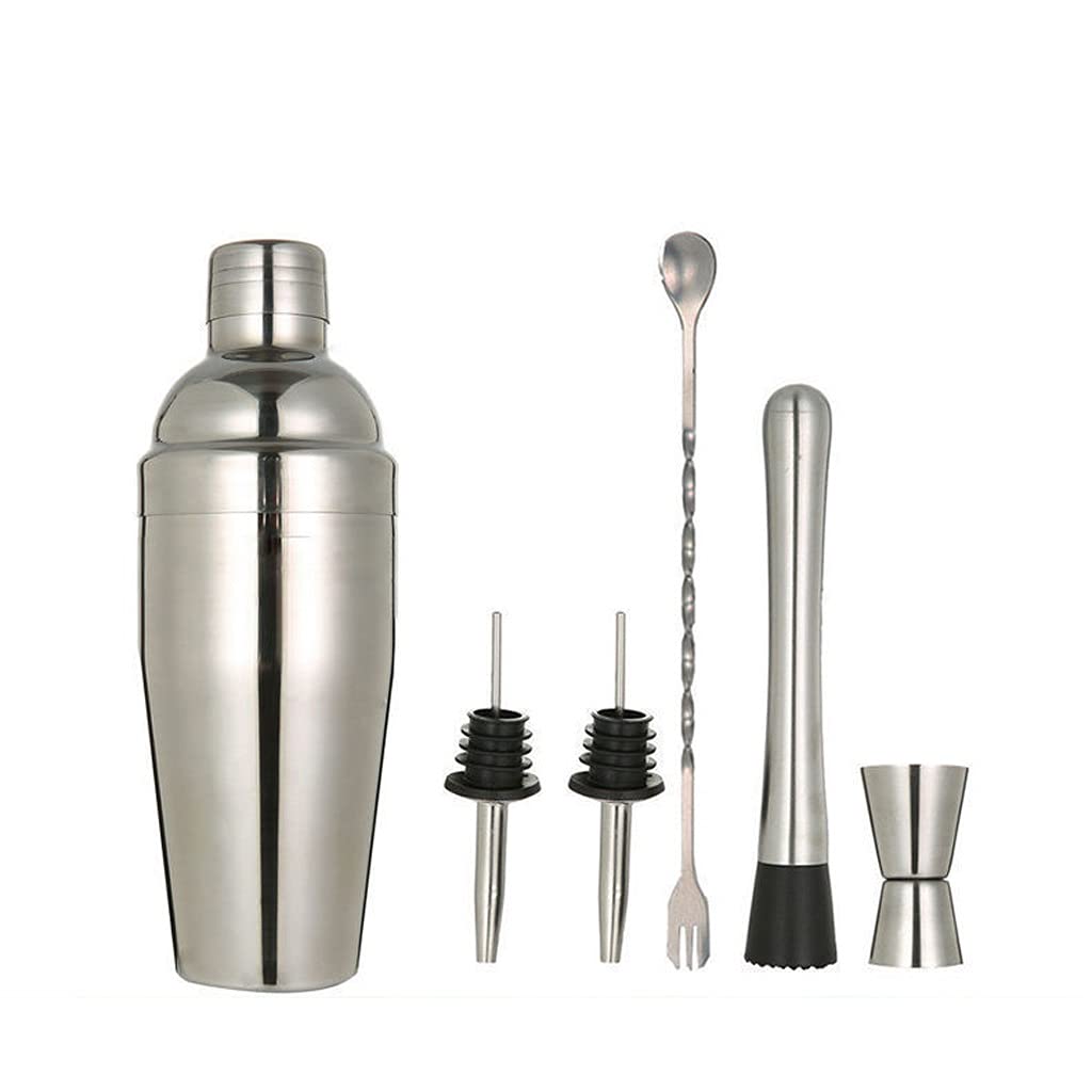 Shaker Cocktail Set de Cocktail de 6 pièces - Outils de Bar - Cocktail en Acier Inoxydable Kit de Barman, Boisson Shaker Set à Cocktail (Color : C)