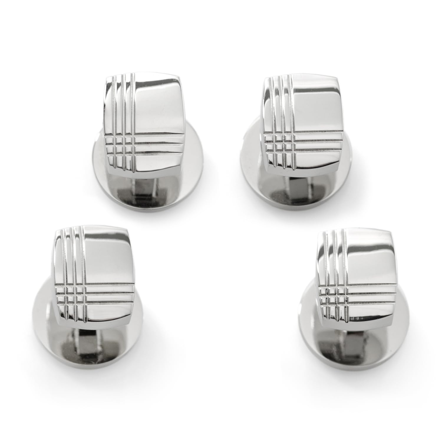 Stainless Steel Tartan Plaid Studs, Tuxedo Studs for men