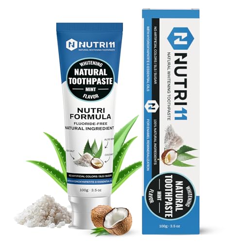 Nutri 11 Natural Whitening Toothpaste | Fluoride-Free & SLS-Free |